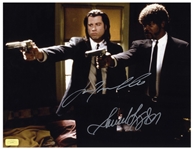 John Travolta and Samuel L. Jackson Signed 14'' x 11'' Photo From ''Pulp Fiction''